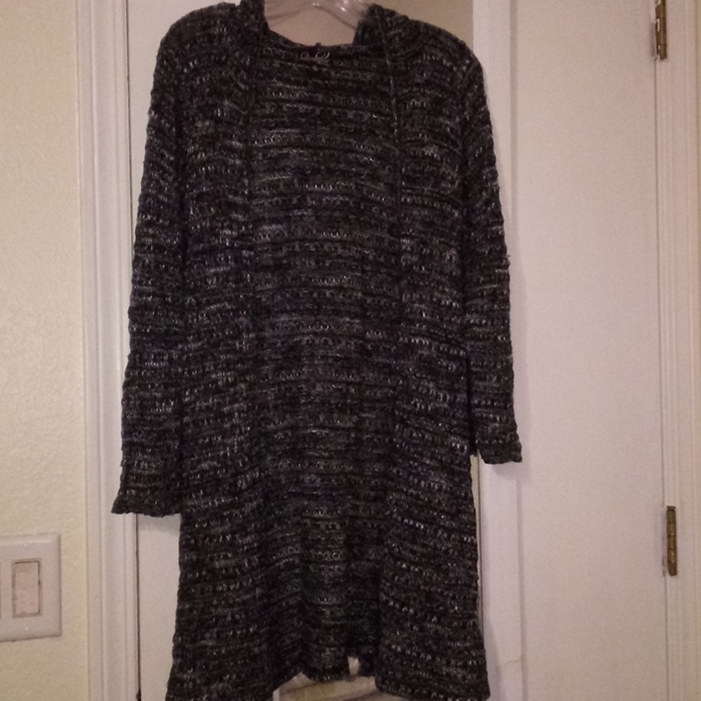 Black Cardigan with hoddie